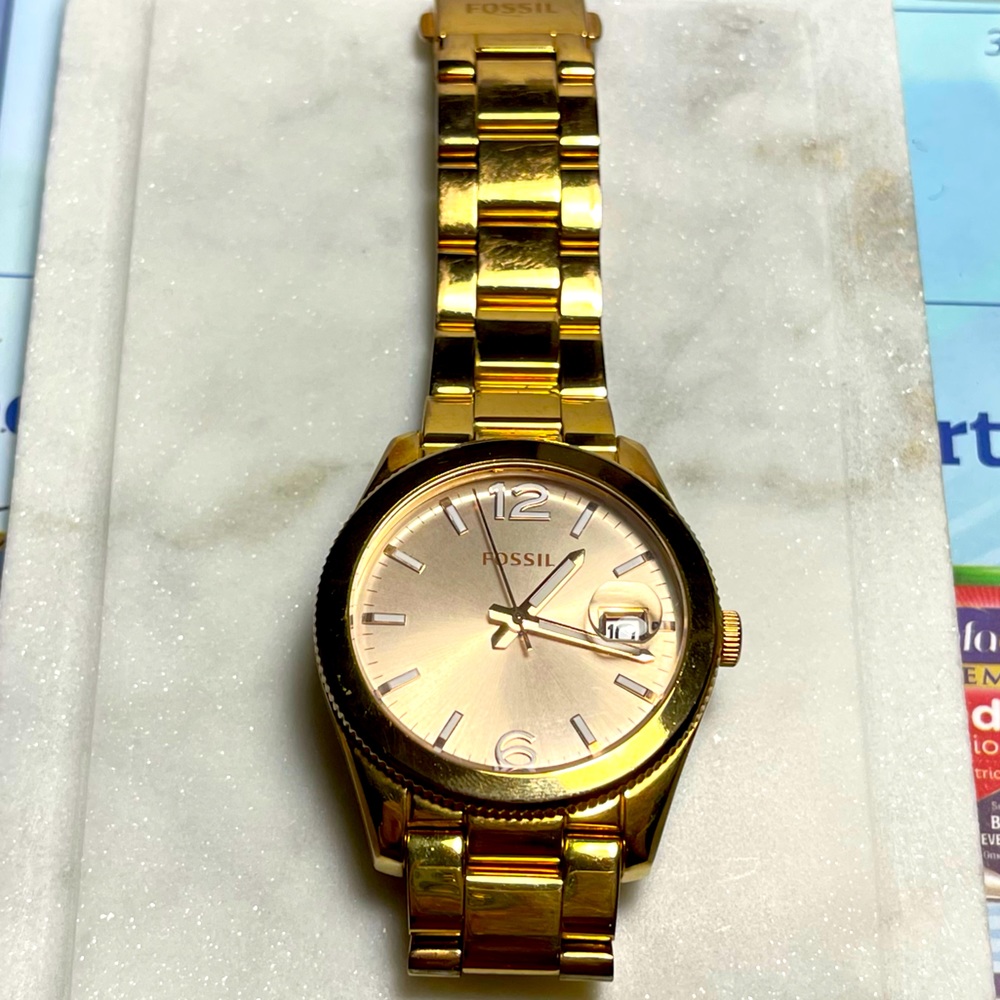 Authentic Fossil Rose gold Stainless Steel 5ATM Watch